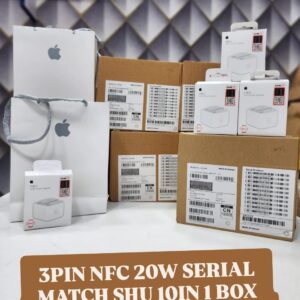Apple 20W USB-C Power Adapter 3 pin NFC serial match 10 in 1 box pack with Apple logo bags