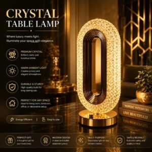 Modern Luxury Oval Crystal Table Lamp