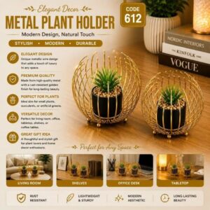 Gold Wire Globe Plant Holder