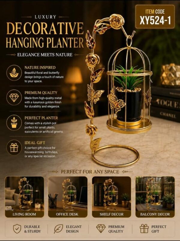 Luxury Hanging Birdcage Decorative Planter