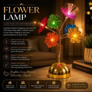 Multicolor Fiber Optic Flower Lamp