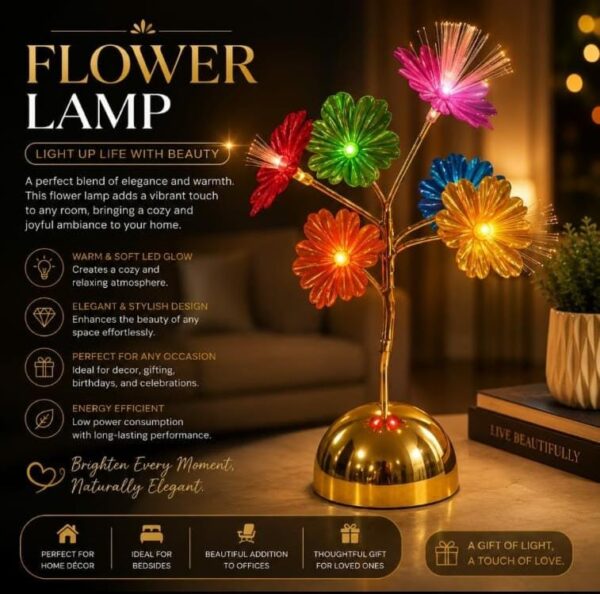 Multicolor Fiber Optic Flower Lamp